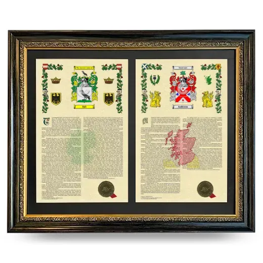 Double Armorial History Framed - Heirloom