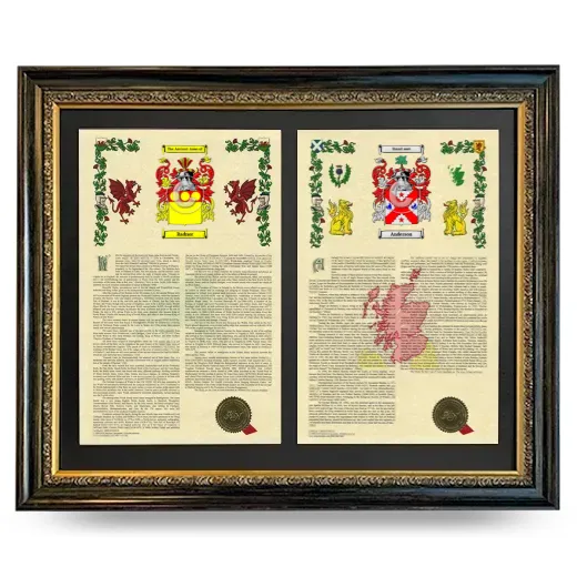 Double Armorial History Framed - Heirloom