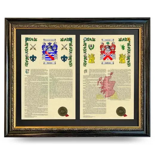 Double Armorial History Framed - Heirloom
