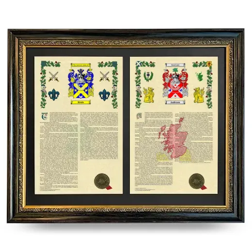 Double Armorial History Framed - Heirloom