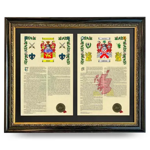 Double Armorial History Framed - Heirloom