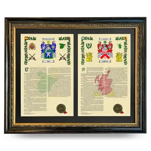 Double Armorial History Framed - Heirloom