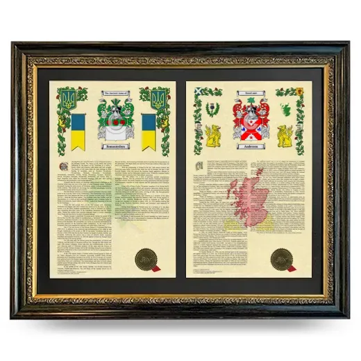 Double Armorial History Framed - Heirloom
