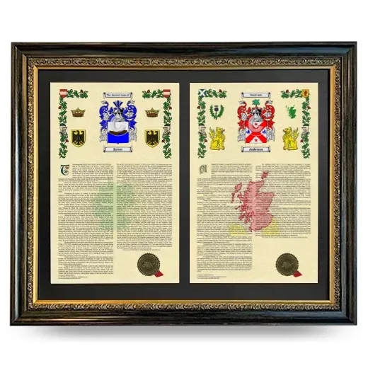 Double Armorial History Framed - Heirloom