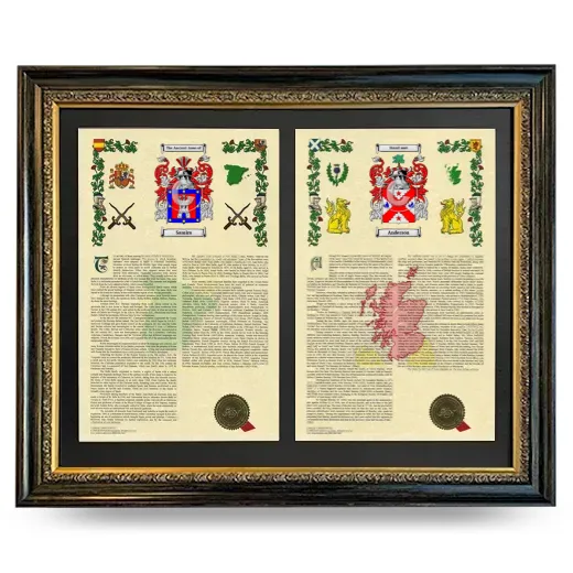 Double Armorial History Framed - Heirloom
