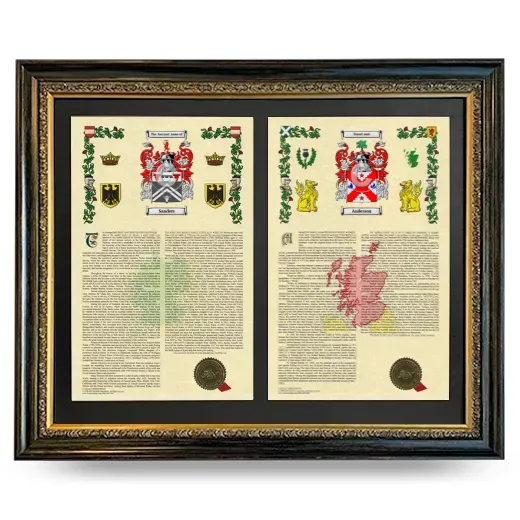 Double Armorial History Framed - Heirloom