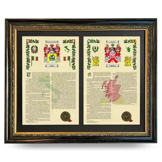 Double Armorial History Framed - Heirloom