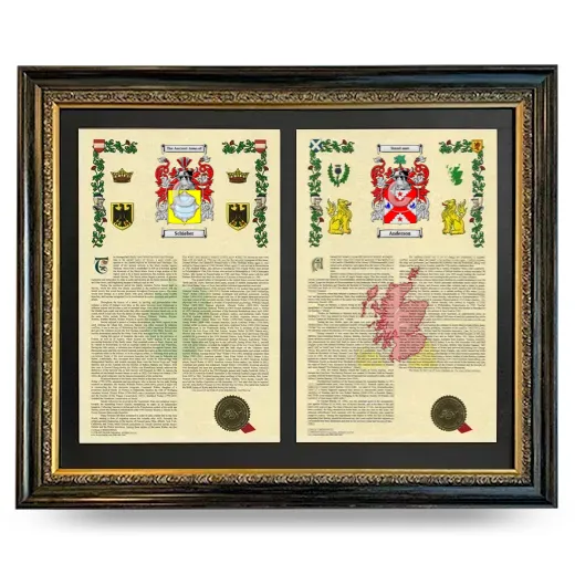 Double Armorial History Framed - Heirloom