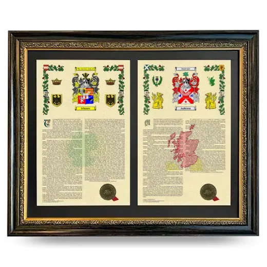 Double Armorial History Framed - Heirloom