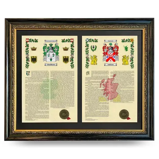 Double Armorial History Framed - Heirloom