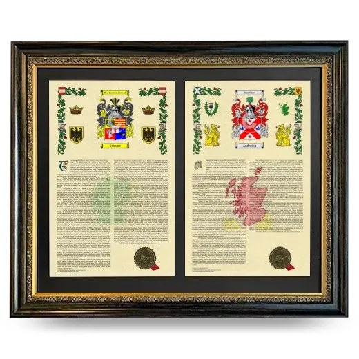 Double Armorial History Framed - Heirloom