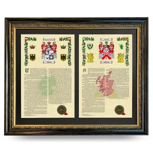 Double Armorial History Framed - Heirloom