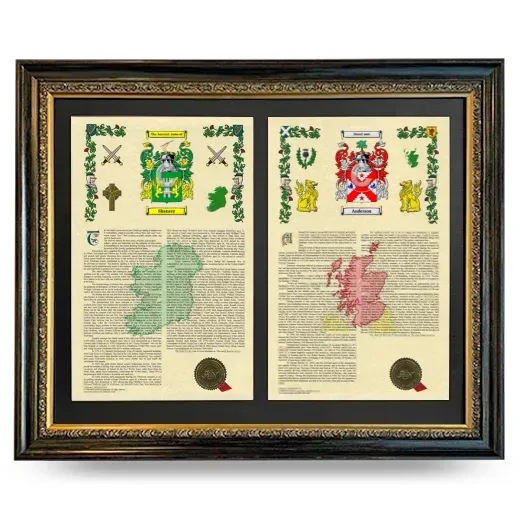 Double Armorial History Framed - Heirloom