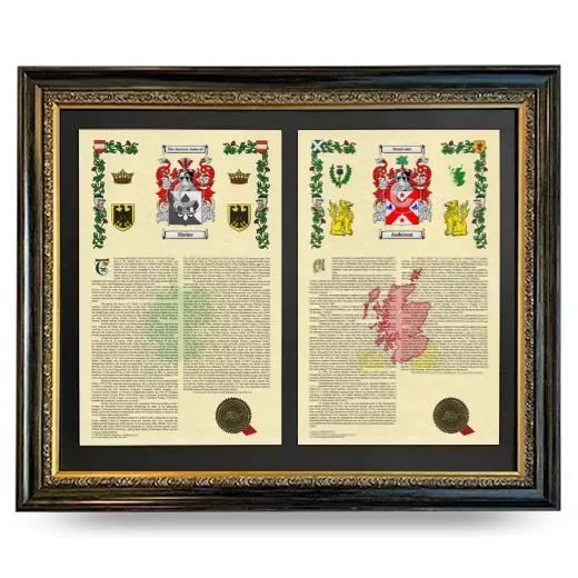Double Armorial History Framed - Heirloom