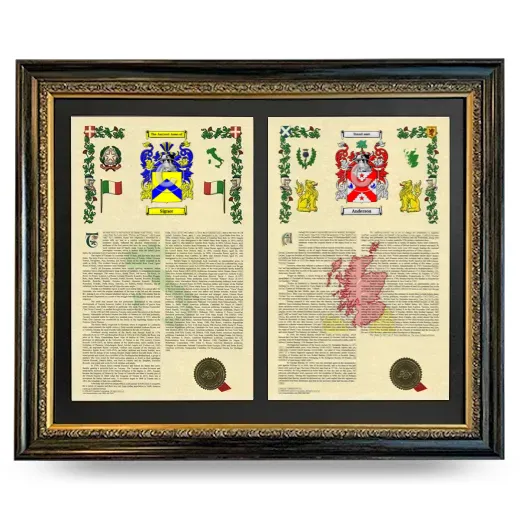 Double Armorial History Framed - Heirloom
