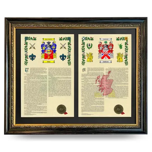 Double Armorial History Framed - Heirloom