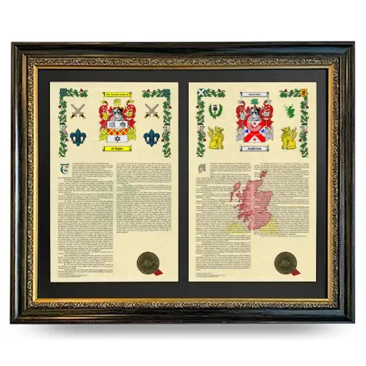 Double Armorial History Framed - Heirloom