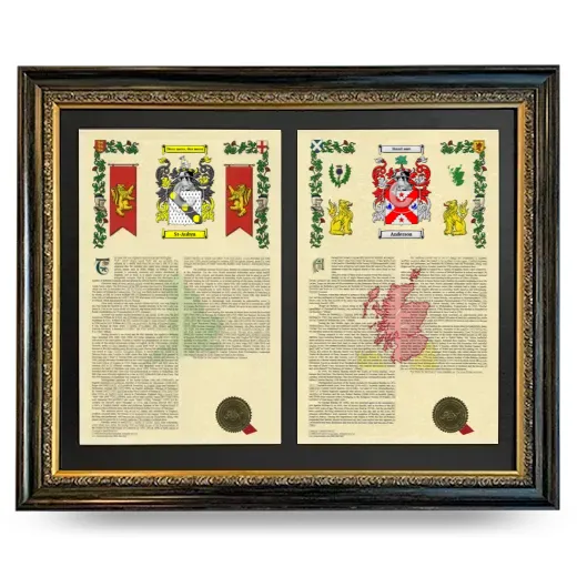 Double Armorial History Framed - Heirloom