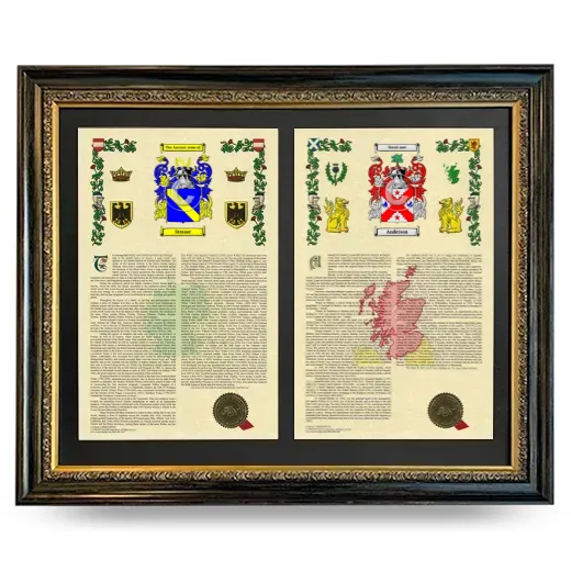 Double Armorial History Framed - Heirloom