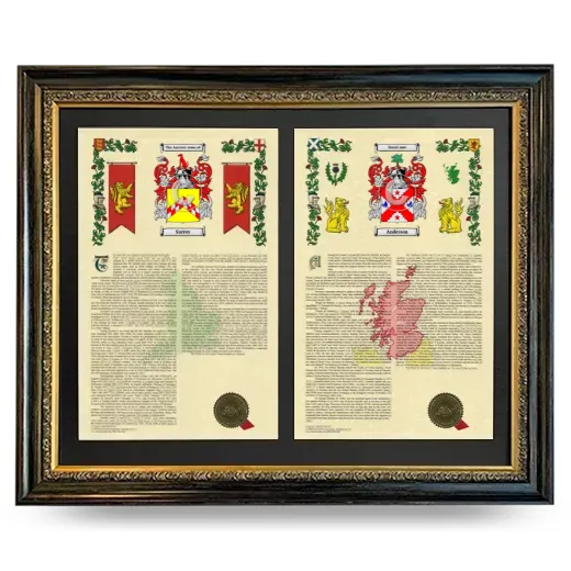 Double Armorial History Framed - Heirloom