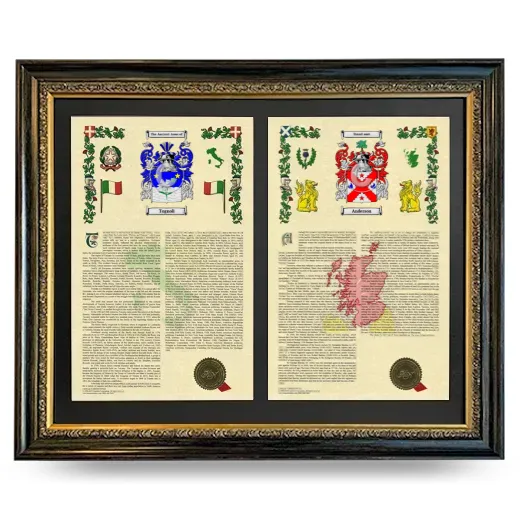 Double Armorial History Framed - Heirloom