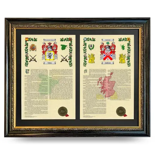 Double Armorial History Framed - Heirloom