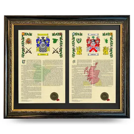 Double Armorial History Framed - Heirloom