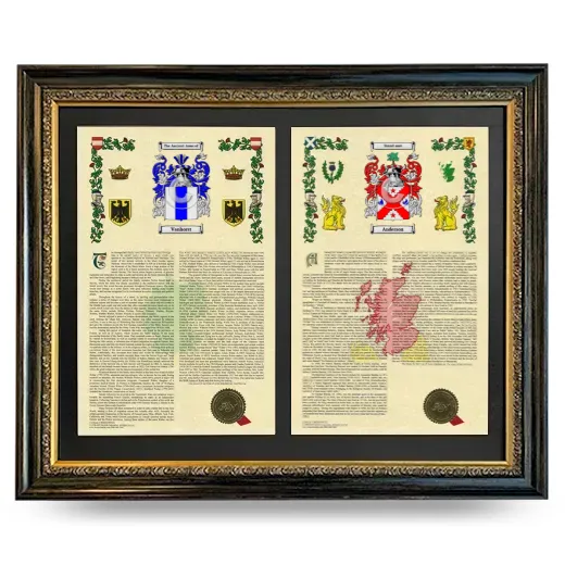 Double Armorial History Framed - Heirloom