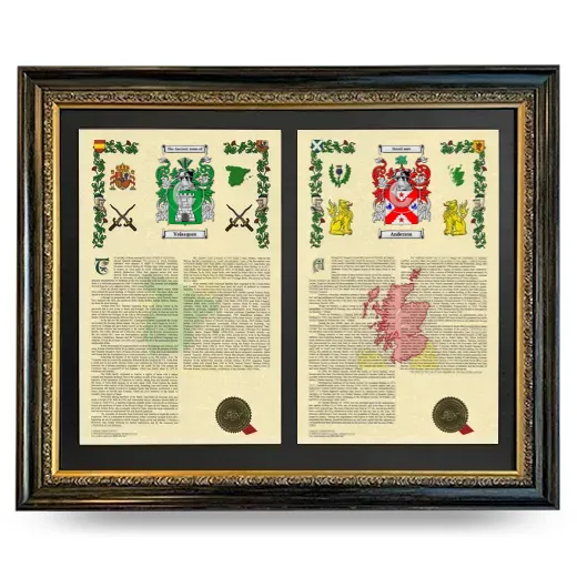 Double Armorial History Framed - Heirloom