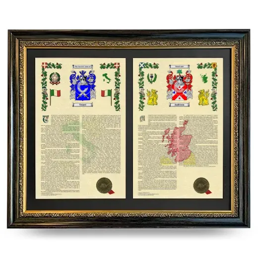 Double Armorial History Framed - Heirloom