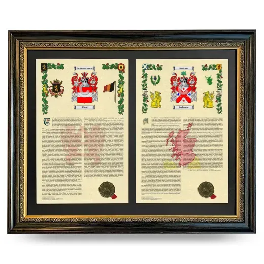 Double Armorial History Framed - Heirloom