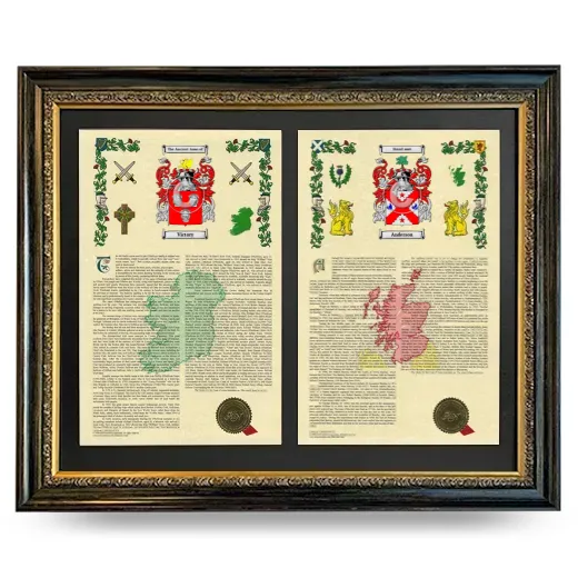 Double Armorial History Framed - Heirloom