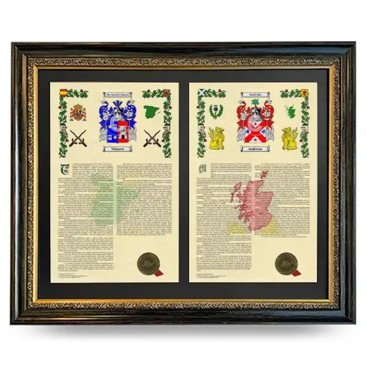 Double Armorial History Framed - Heirloom