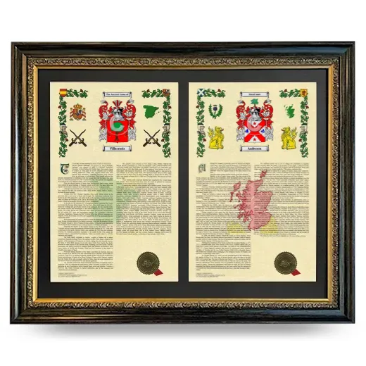Double Armorial History Framed - Heirloom