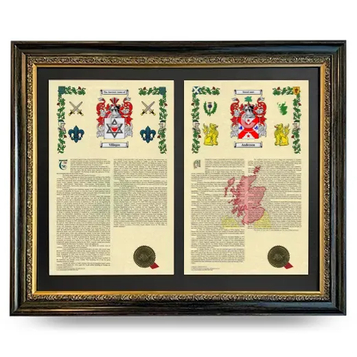 Double Armorial History Framed - Heirloom