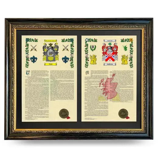 Double Armorial History Framed - Heirloom