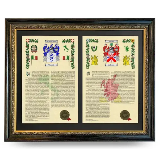 Double Armorial History Framed - Heirloom