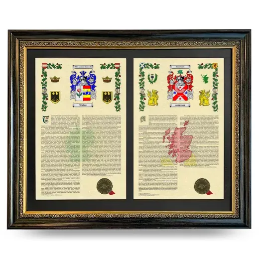 Double Armorial History Framed - Heirloom