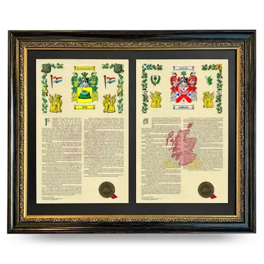 Double Armorial History Framed - Heirloom