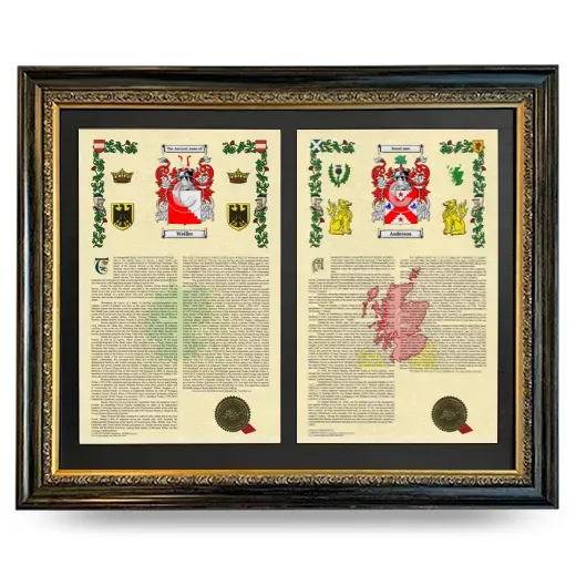 Double Armorial History Framed - Heirloom