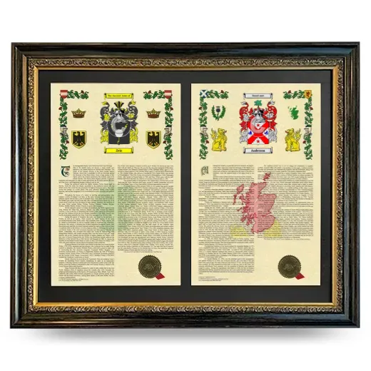 Double Armorial History Framed - Heirloom