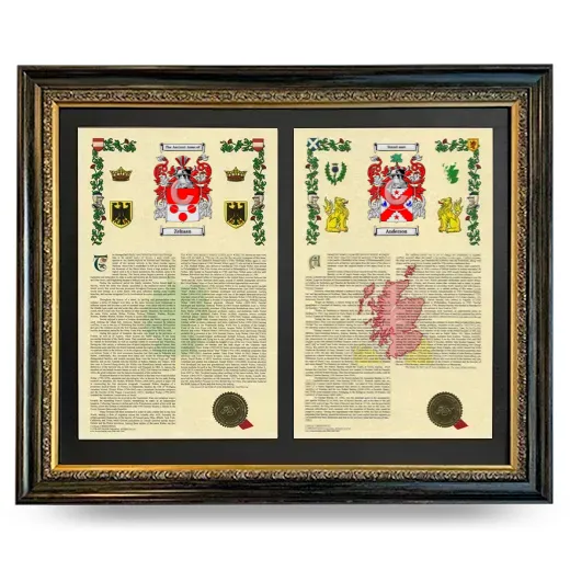 Double Armorial History Framed - Heirloom