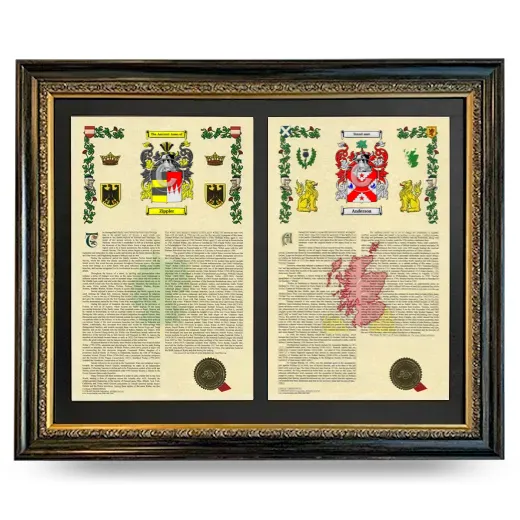 Double Armorial History Framed - Heirloom