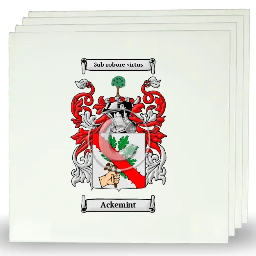 Ackemint Set of Four Large Tiles with Coat of Arms