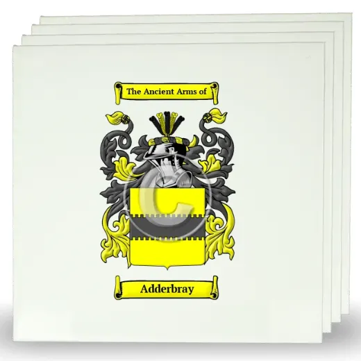 Adderbray Set of Four Large Tiles with Coat of Arms