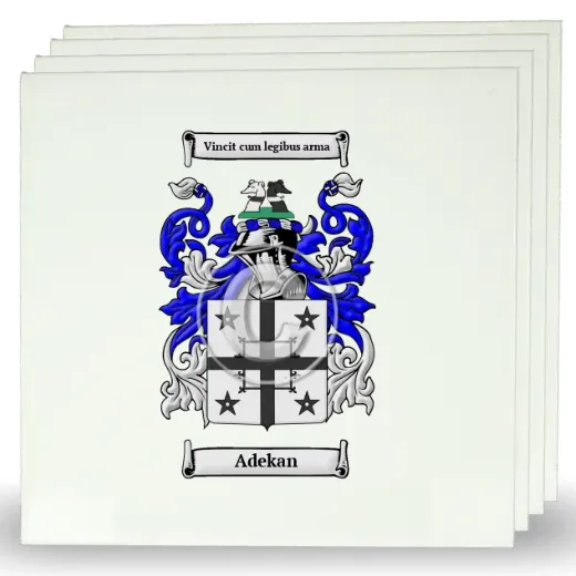 Adekan Set of Four Large Tiles with Coat of Arms
