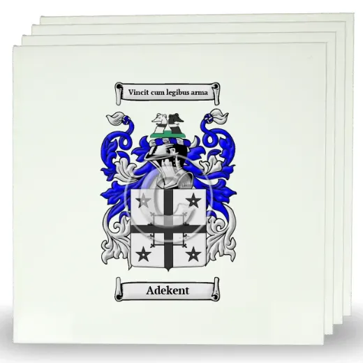 Adekent Set of Four Large Tiles with Coat of Arms