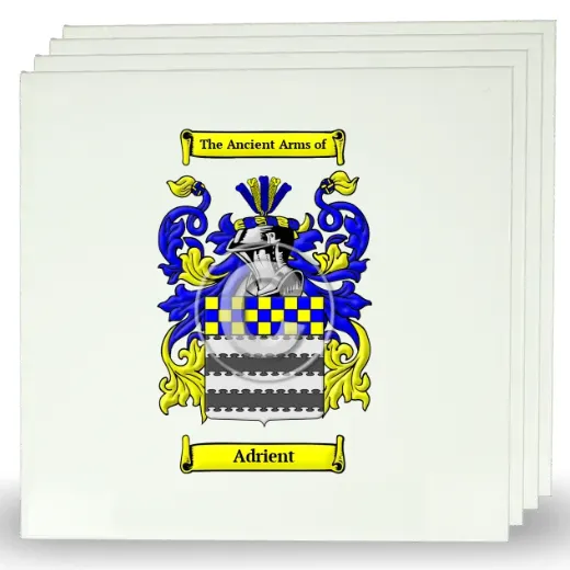Adrient Set of Four Large Tiles with Coat of Arms