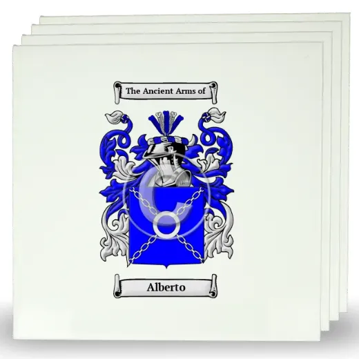 Alberto Set of Four Large Tiles with Coat of Arms