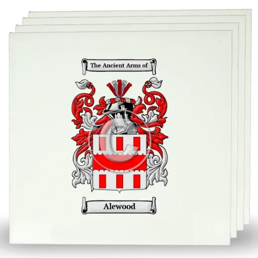 Alewood Set of Four Large Tiles with Coat of Arms